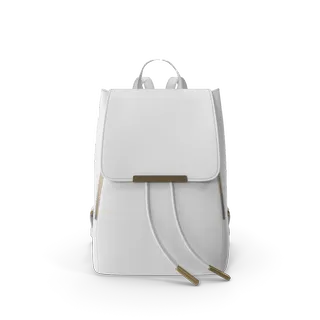 White Faux Leather Backpack, photo 1