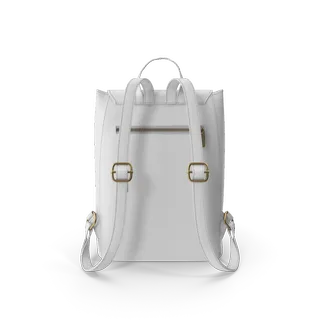 White Faux Leather Backpack, photo 2