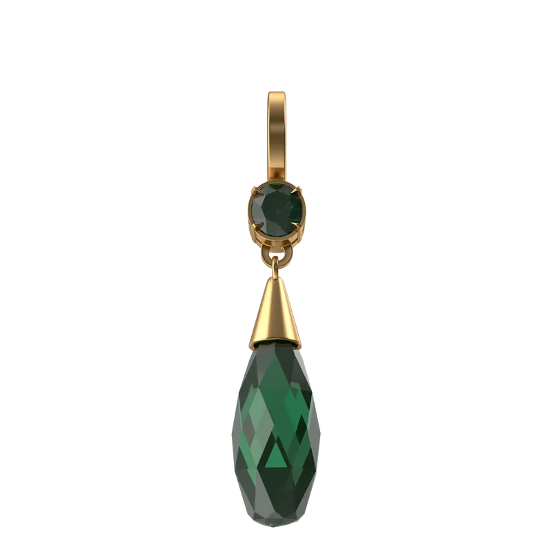 Green Crystal Earring, photo 1