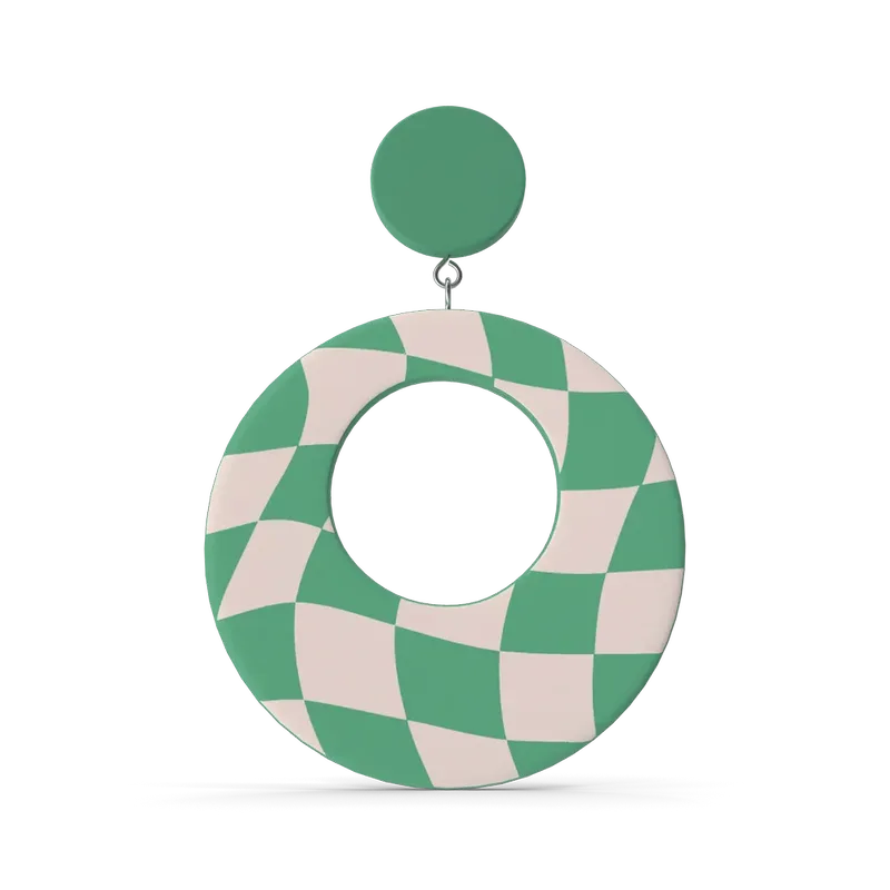 Green Oval Earring, photo 1